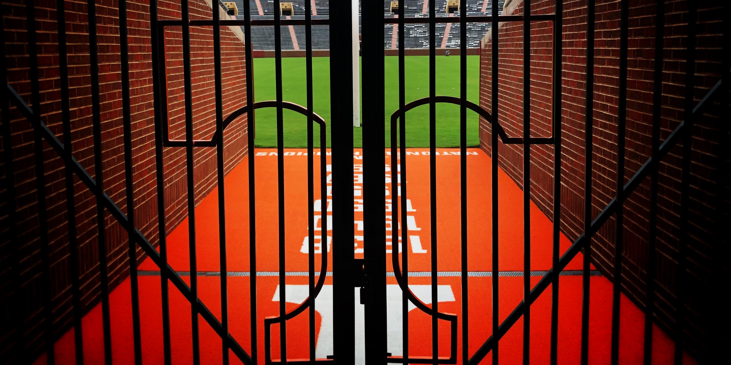 A view of Neyland Stadium through the Vols' tunnel