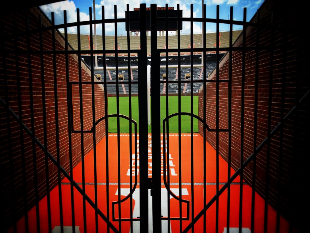 A view of Neyland Stadium from the Vols' tunnel